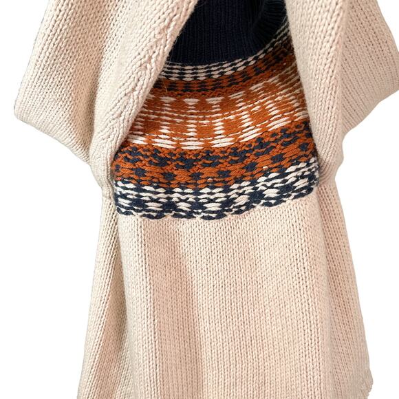 Madewell NEW Brookdale Fair Isle Turtleneck Sweater Alpaca Cream Navy Orange XXL - Picture 8 of 15